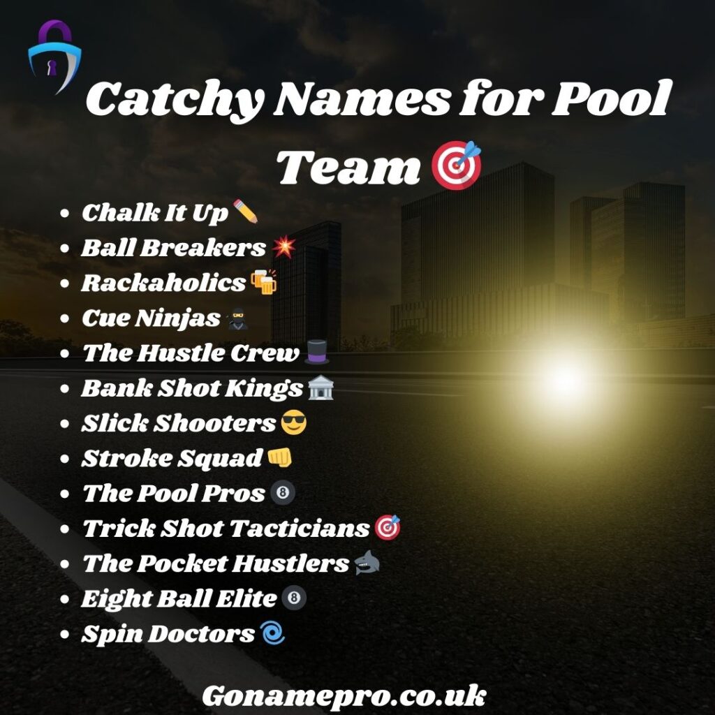 Catchy Names for Pool Team 🎯
