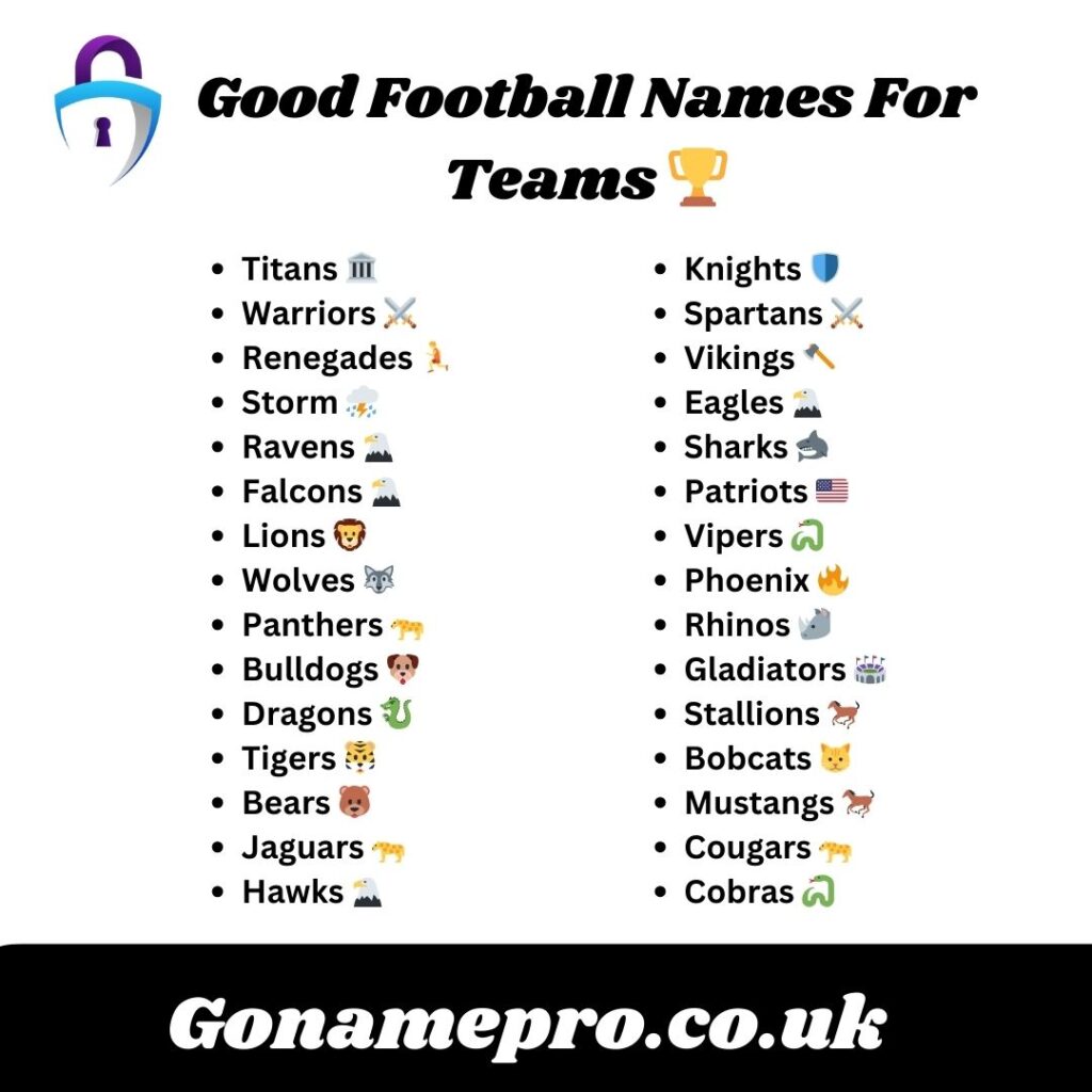 Good Football Names For Teams